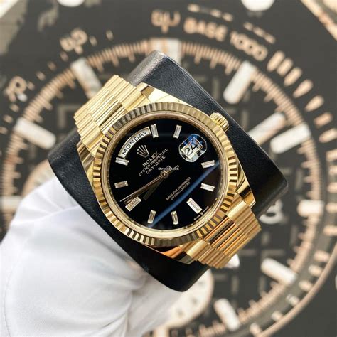 black onyx daydate rolex|Rolex Day-Date 40 18 ct.